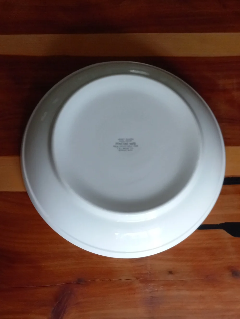 Pink Floral Ceramic Ironstone Ware Serving Bowl with Green Trim
